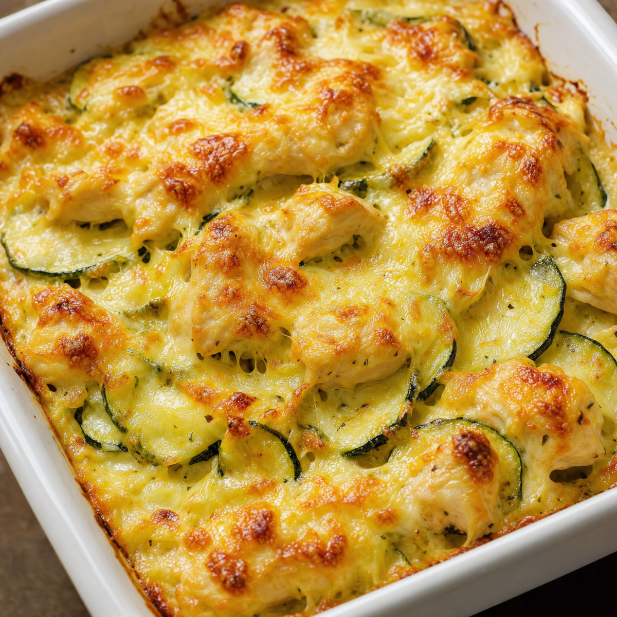 7. Gratin de poulet aux courgettes